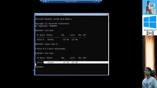 Instalando o Windows Server 2022 no Server1 (Curso completo a venda no site) - www.DICARJ.com смотреть онлайн