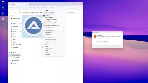 Fixing AutoIt Error in Windows 11 Line 0 (File C:\Users\INTEL\AppData\Roaming\xlqhbk
