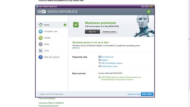 Eset Smart Security & NOD32 Antivirus Activate , Serials смотреть онлайн