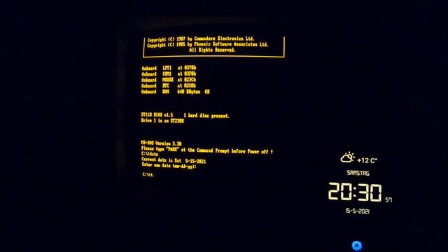 Commodore PC10-III IBM XT Intel 8088 640kb RAM starting MS-Word 5.5 смотреть онлайн