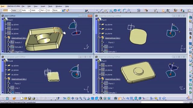 Tile Vertically | Working with multiple windows in catia смотреть онлайн