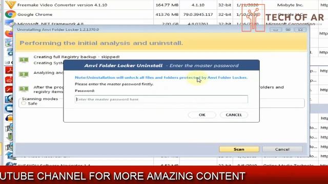 How to Uninstall Anvi Folder Locker Without Master Password by #TechOfAR смотреть онлайн