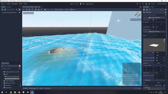 Godot 3.2 ocean shader with gerster waves and simple buoyancy смотреть онлайн