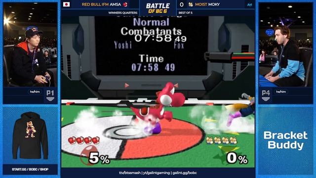 aMSa (Yoshi) vs moky (Fox) - Melee Singles Winners Quarter-Final - Battle of BC 6 смотреть онлайн