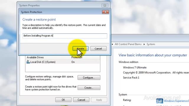 Create a System Restore Point Windows 7 by AvoidErrors смотреть онлайн