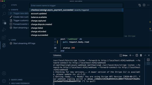 Handling asynchronous payments with Stripe and VS Code смотреть онлайн
