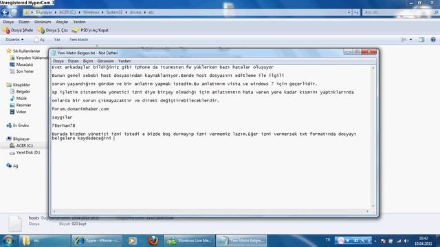 Host Dosyasını değiştirme win7 vista смотреть онлайн