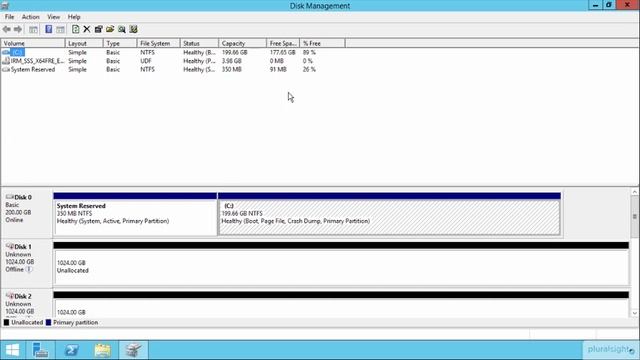 14 Windows Server 2012 Tutorial - MBR and GPT Disks Configure смотреть онлайн