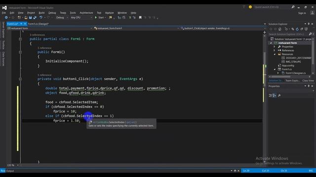 Create a restaurant calculate program using c# смотреть онлайн