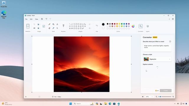 Windows 11, version 23H2 - taking a look at the Paint Cocreator preview смотреть онлайн