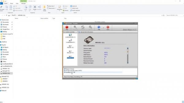 Disk Wipe with portable DiskWipe Tool / DiskWipe programı ile Disk tamamen silinmesi