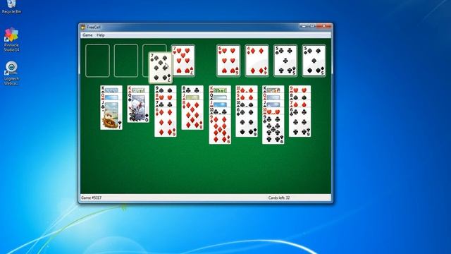Defeating Free Cell on Windows 7 Pro - watch the beautiful ending! смотреть онлайн