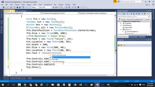 Create Form With Coding Using C Sharp C# смотреть онлайн