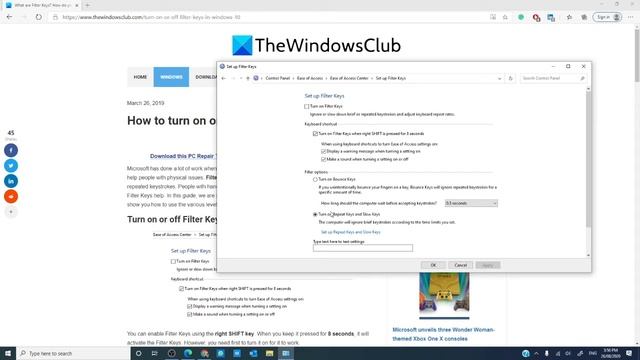 How to turn on or off Filter Keys in Windows 10 смотреть онлайн