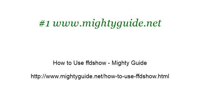How-To Use Ffdshow Codec смотреть онлайн