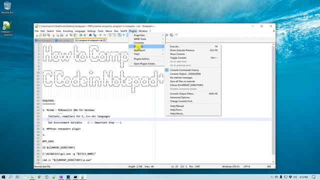 How to Run C Program in Notepad++: Compile & Run C with MinGW смотреть онлайн