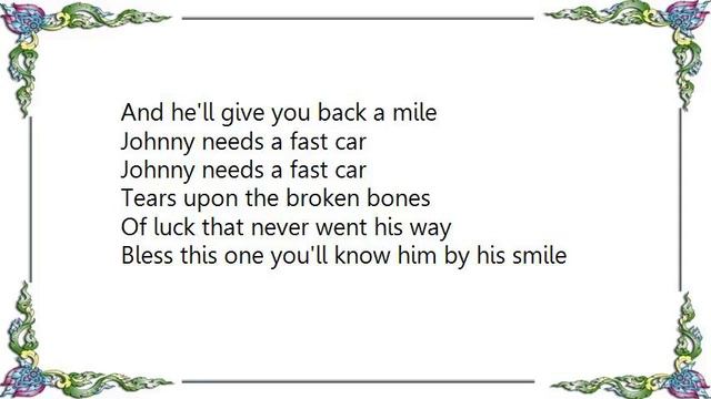 Chris Rea - Johnny Needs a Fast Car Lyrics смотреть онлайн