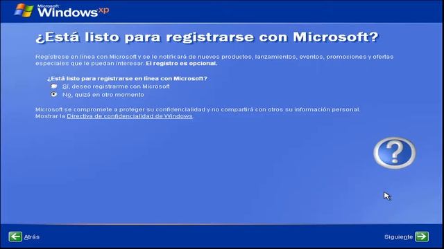 Windows XP OOBE en Español смотреть онлайн