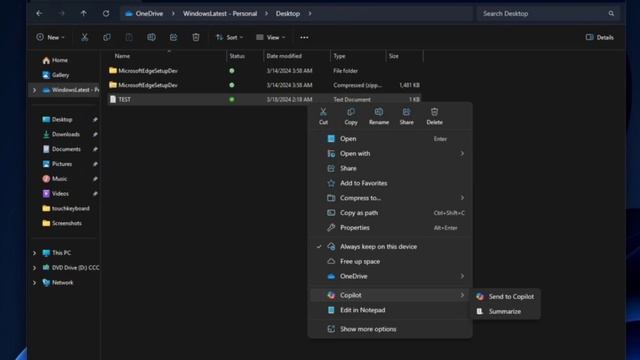 Microsoft is integrating Copilot into Windows 11 File Explorer context menu смотреть онлайн