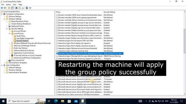 Display interactive logon messages for Windows PCs via GPO смотреть онлайн