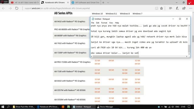 HP 14-AF118AU Amd A8-7410 #20 - Nginstall Driver + Setting Ngegame смотреть онлайн