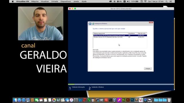 Instalação Microsoft Server 2012 - Virtual Box смотреть онлайн