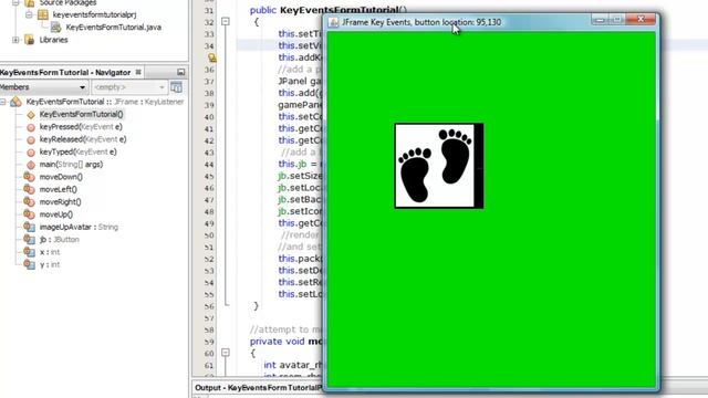 6 of 6: Capturing key presses and moving a button on a panel tutorial смотреть онлайн