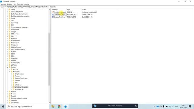 Deshabilitar Windows Defender Windows 10 - Menú de Windows / Editor de Registro смотреть онлайн