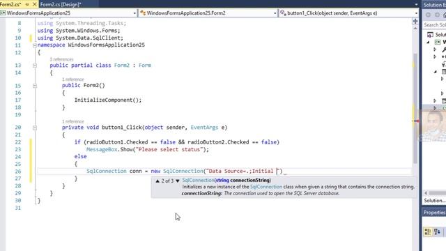 C# tutorial: How to insert RadioButton value true false to SQL server database in Csharp смотреть онлайн