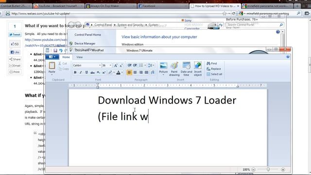 Make windows 7 Genuine for free!! 100% works!!! смотреть онлайн