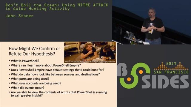 BSidesSF 2019 - Don't Boil the Ocean: Using MITRE ATT&CK to Guide Hunting Activity (John Stoner) смотреть онлайн