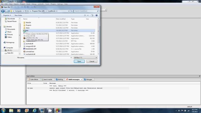 Codeblocks error Permission denied смотреть онлайн