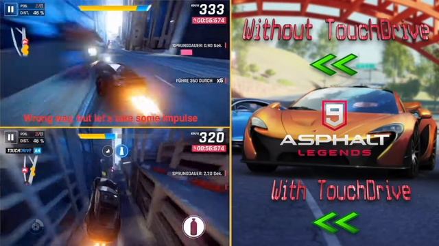 Asphalt 9 iOS / Manual driving vs TouchDrive [Comparison] смотреть онлайн