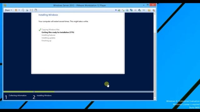 Install Windows Server 2012 R2 in Vmware Player 12 смотреть онлайн