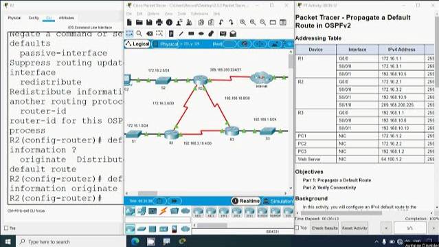2.5.3 Packet Tracer - Propagate a Default Route in OSPFv2 смотреть онлайн