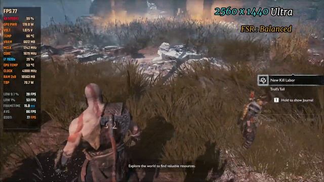 God of War FSR 2.0 - RX 5700 XT - 1440p In Game Benchmark, Ultra, High, Original смотреть онлайн