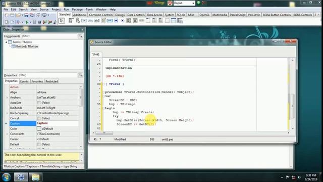 Screen Capture Using Lazarus IDE смотреть онлайн
