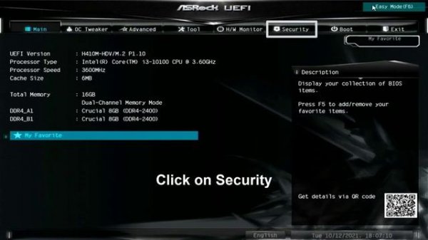How to enable Intel Platform Trust Technology | Asrock H410M-HDV/M.2 Motherboard