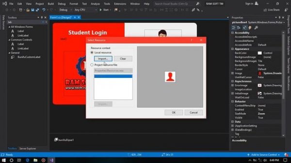 Login Form #01 in C# Windows Form - UI Design Visual Studio