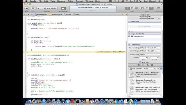 Objective C and MacOSX Programming Tutorial-8: scanf(), Publish Application,clang (English Version) смотреть онлайн