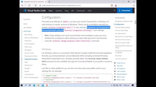 VSCode Editor - Integrated Terminal with Powershell "-nologo" Option смотреть онлайн