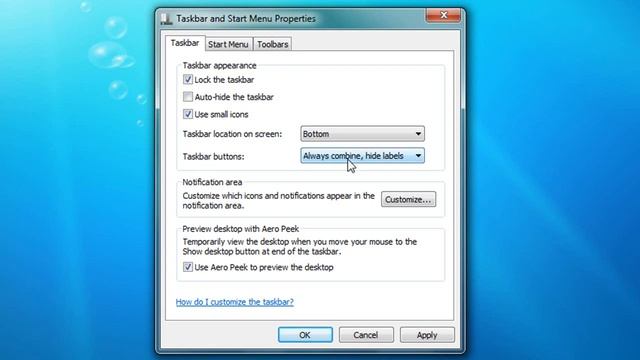 How to Get Normal Windows Taskbar Back In Win 7 смотреть онлайн