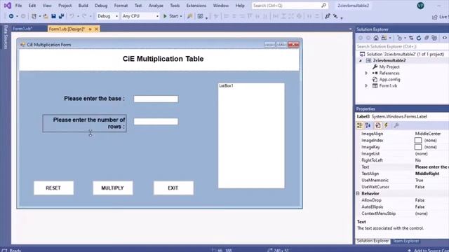 Visual Basic - Multiplication Table - ListBox смотреть онлайн