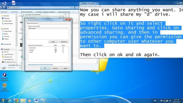 How to Share a folder in Windows 7, 8 (using Map Network Drive) смотреть онлайн
