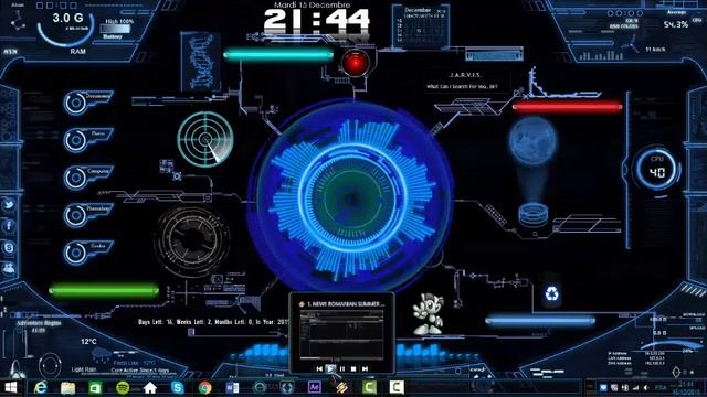 interface jarvis sur windows 8 avec Rainmeter skin смотреть онлайн