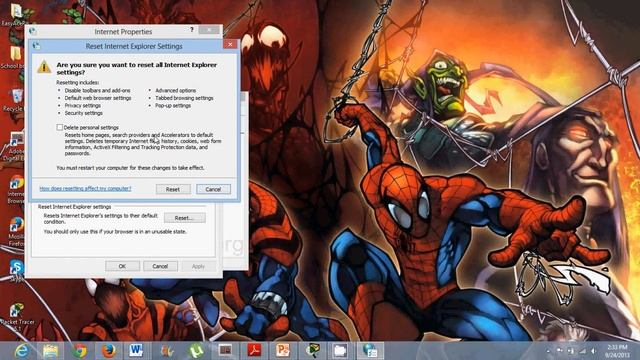 Internet Explorer Not Loading Fix.  Windows 8