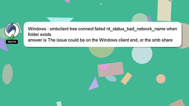 Windows : smbclient tree connect failed nt_status_bad_network_name when folder exists смотреть онлайн