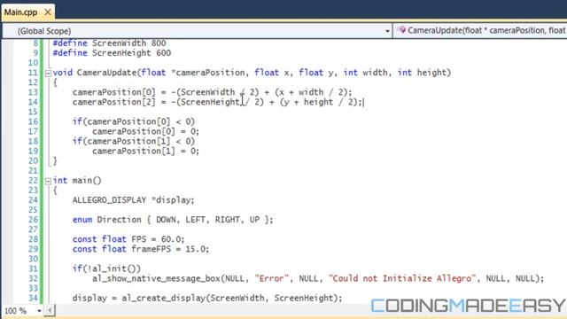 C++ Allegro 5 Made Easy Tutorial 28 - Screen Scrolling [Camera Effects] смотреть онлайн