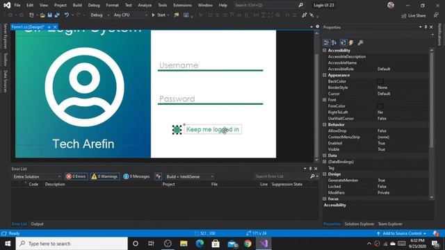 Login in C# | Flat Login Design C# 2021 | Visual Studio 2019 смотреть онлайн
