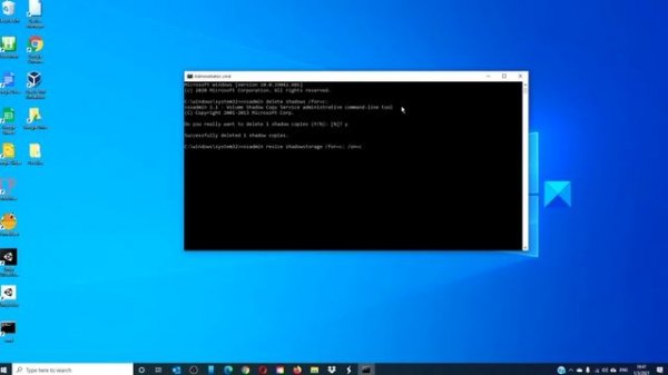 How to delete Volume Shadow Copies in Windows 10